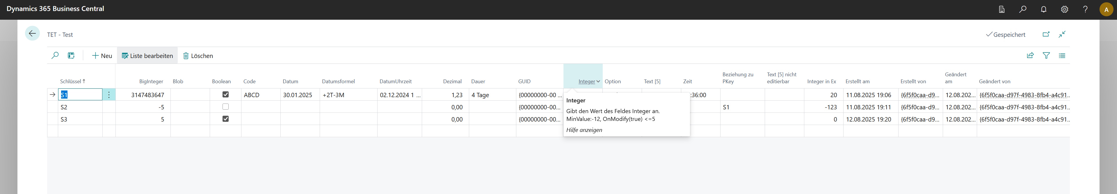 Abbildung TET Testbereich