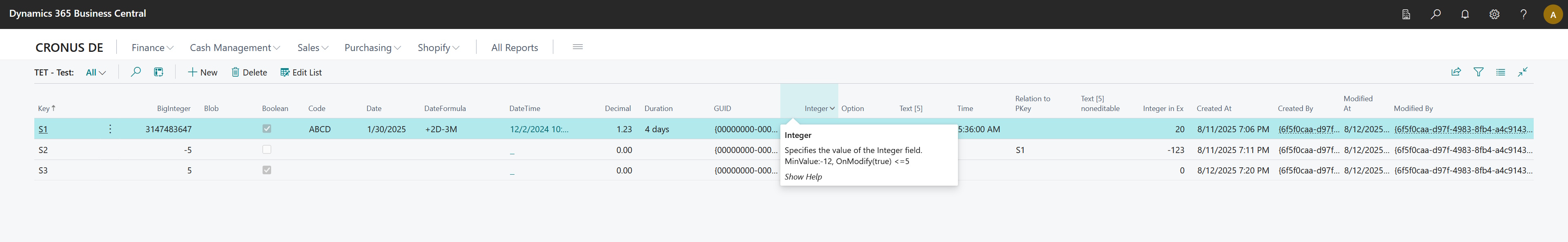 Picture TET Test Area